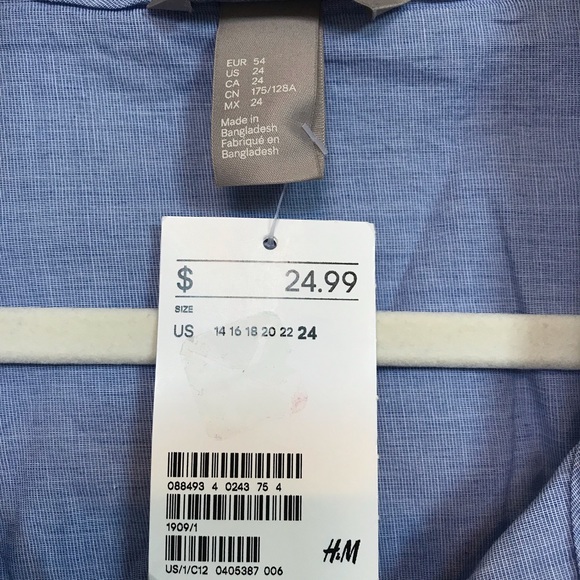 NWT H & M Blue Button Down - Picture 4 of 4